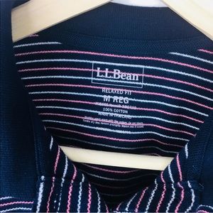 Men’s LL Bean Striped Polo Shirt Size M